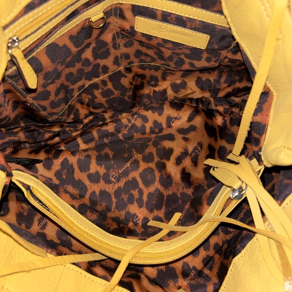 B. Makowsky Yellow Fringe Hobo Women's Bag - Picture 7 of 8